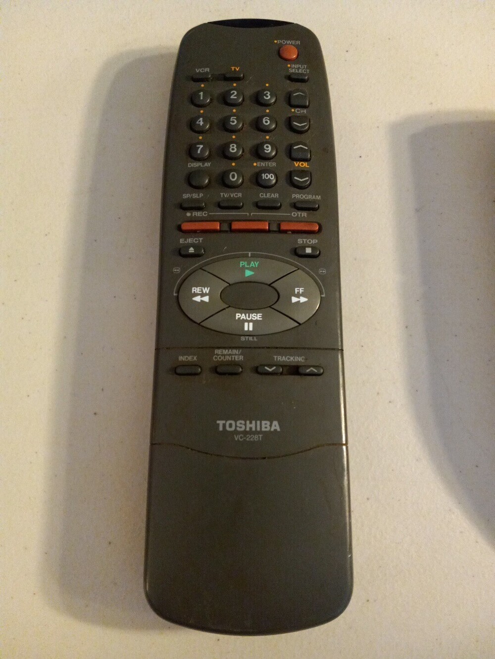 Toshiba VC-456T VCR TV Remote Control Genuine OEM Original Untested